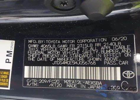 2021 Toyota Corolla Se from USA, damaged, VIN JTDS4MCE5MJ056768